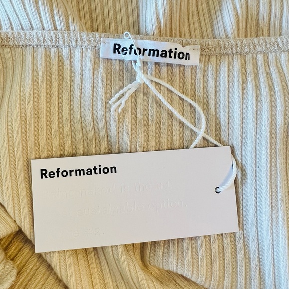 Reformation October Top Bone Color Size M New with Tag Stretchy soft fabric - Picture 11 of 14